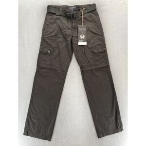 Vintage‎ Koman Cargo Pants Mens 38x34 Relaxed Straight Gray Belted Y2K Skater